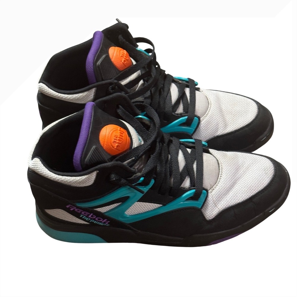 NOT FOR SALE Reebok Pump Omni Lite Mens 10 Black Teal Purple Hexalite Sneaker